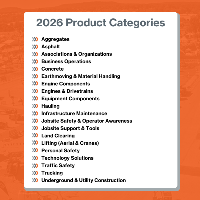 2026 CONEXPO-CON/AGG Product Categories