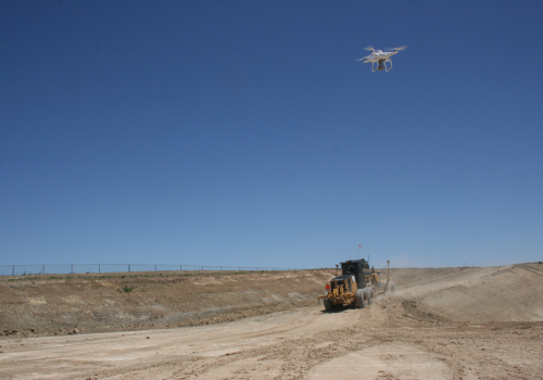 Drones for construction earthmoving project
